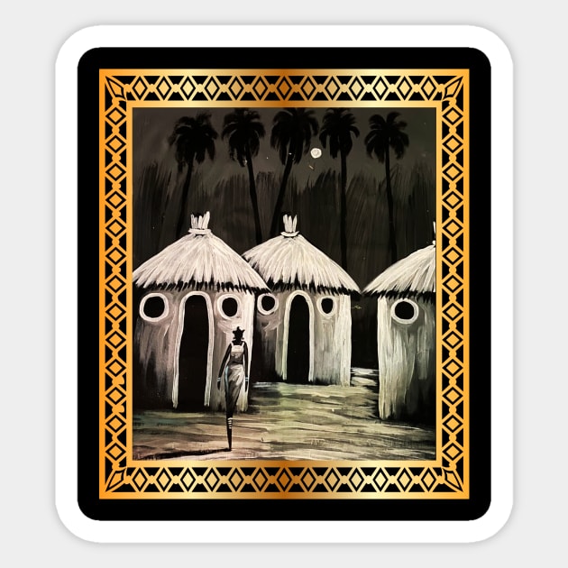 Mud Hut, African Artwork Sticker by logiamerch